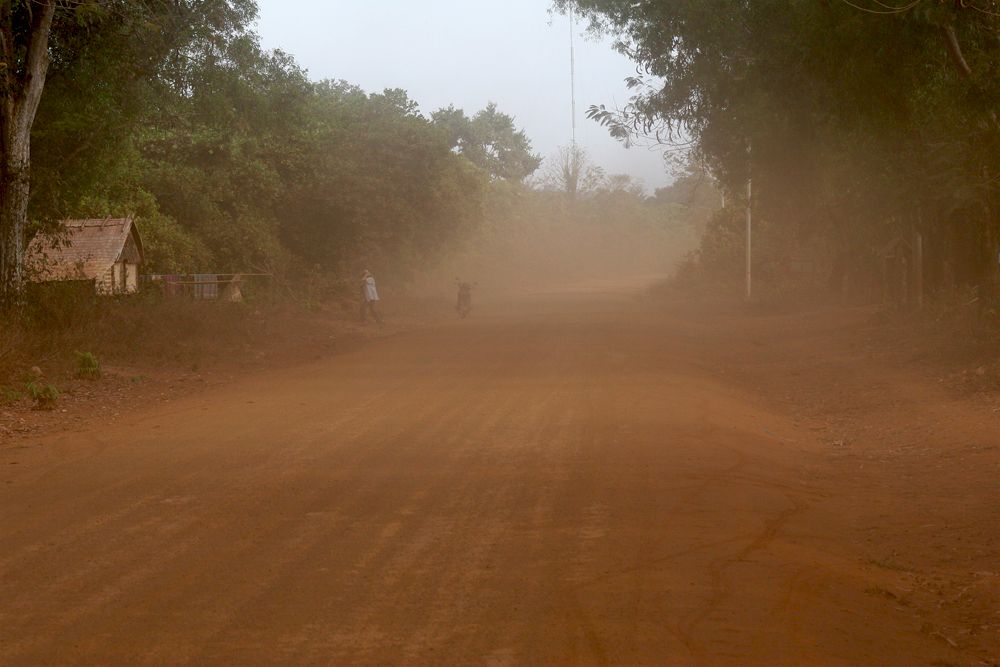 Seeing something gets pretty hard on these dusty roads up North in Cambodia.