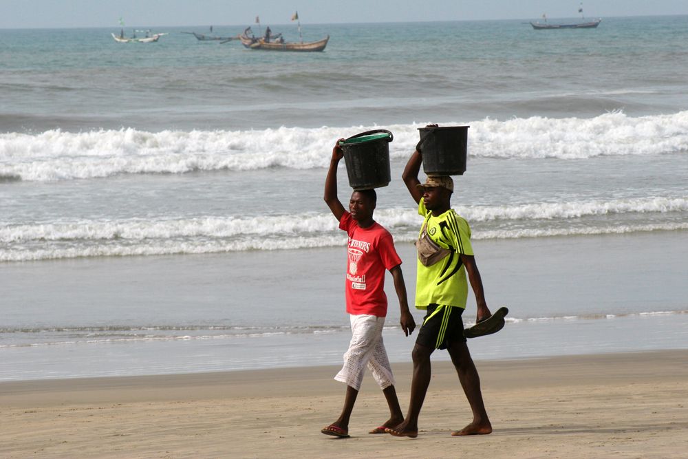 Two men on their way home.