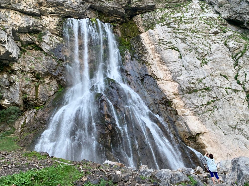 The Gegsky waterfall is about 70 meters high
