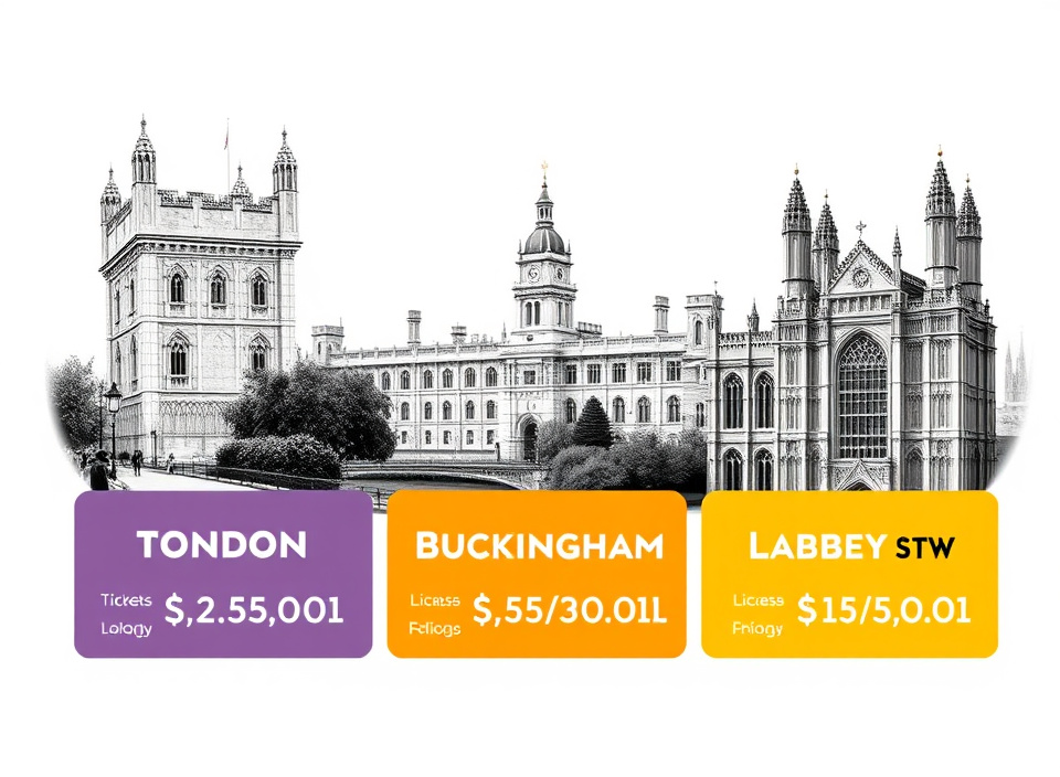 Admission tickets spread out showing entry prices for major London paid attractions.